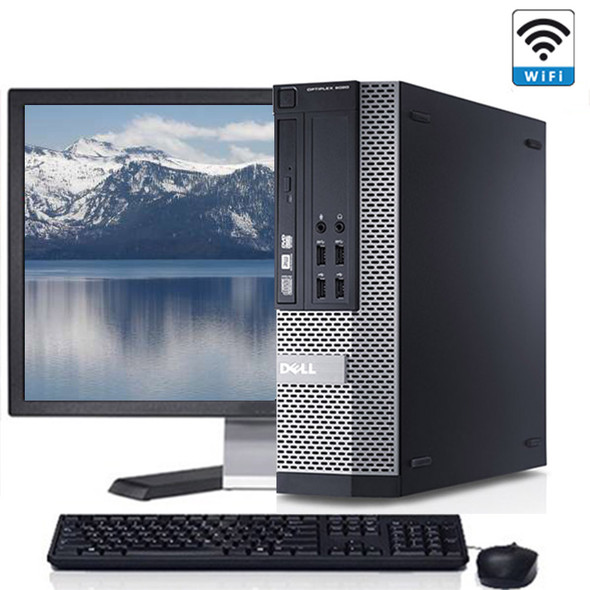 Dell OptiPlex Desktop Computer 3020 Intel Core i3 3.4GHz 8GB RAM 256GB SSD 19" LCD Monitor Windows 10 Pro