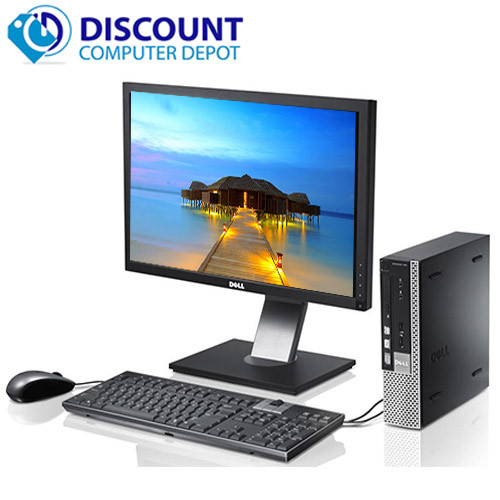 Dell Optiplex 390-990 USFF Desktop Computer Core i3 4GB 160GB Win10 Pro WiFi W/19" LCD Keyboard and mouse with 16GB Flash drive