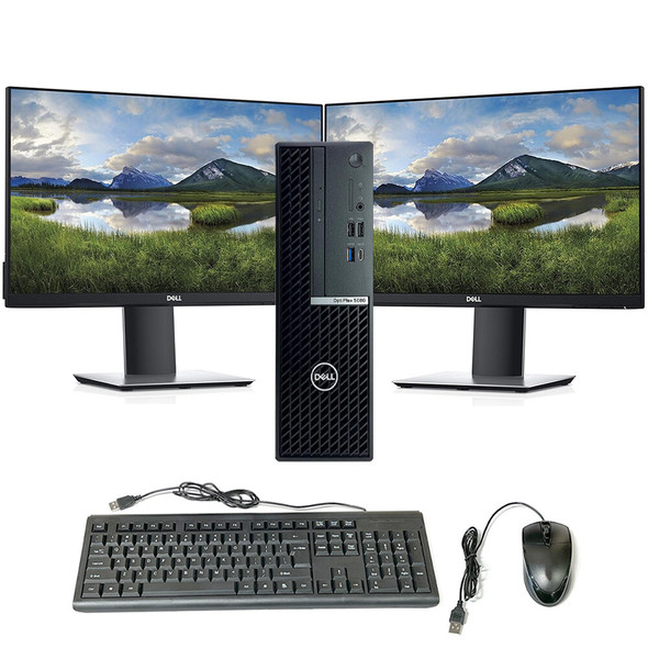 Dell OptiPlex 5080 SFF Intel Core i7 10th Gen. 32GB RAM 1TB HDD+512GB SSD Dual Dell P2219H Monitors Windows 11 Pro