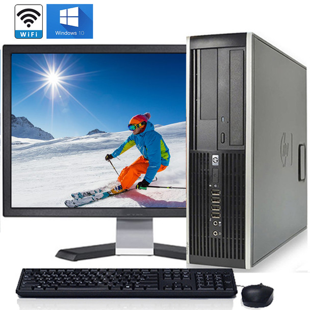 HP Elite 8200 Windows 10 Pro Desktop Computer PC Tower Intel I5 3.3GHz 8GB 500GB with 22"LCD