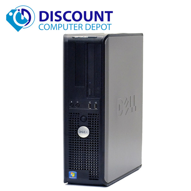 Fast Dell Optiplex Windows 10 Desktop Computer PC Tower Dual Core 4GB DVD WiFi 17" LCD