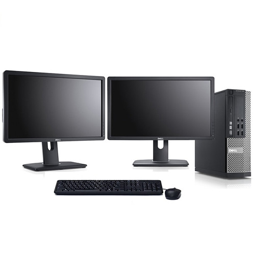 Dell 790 Desktop PC Quad i5 3.1GHz Win10 Pro w/ Dual 2x22" Monitors and WIFI