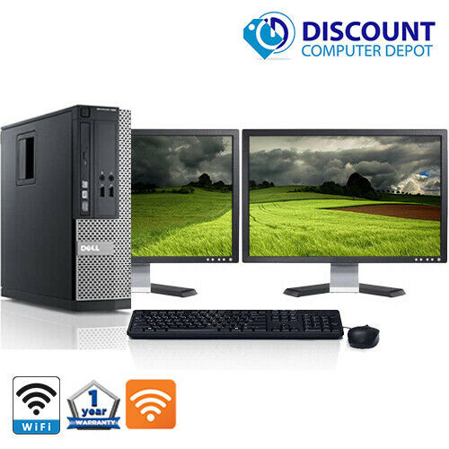 Lot of 5 Dell OptiPlex 7010 Windows 10 Pro Desktop Computer i5-3470 3.2GHz 8GB 256GB SSD 2x 19" LCD