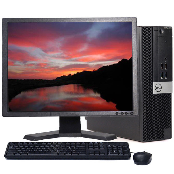 Dell Optiplex 3046 Desktop Computer Tower Sixth Gen i5 3.2GHz 8GB 128 SSD DVD-RW Wifi HDMI 22" LCD Windows 10 Home