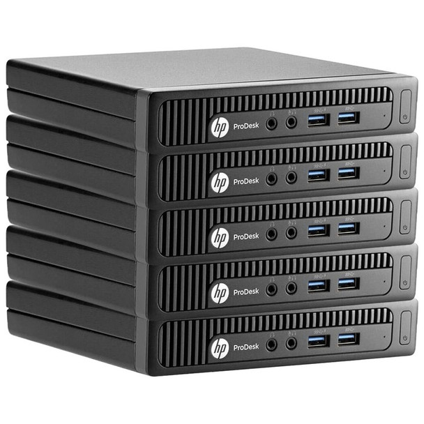 Lot of 5 HP EliteDesk 800 G1 Micro Desktop Computer Intel Core i5 4th generation 8GB RAM 500GB HDD Wi-Fi Windows 10 Professional