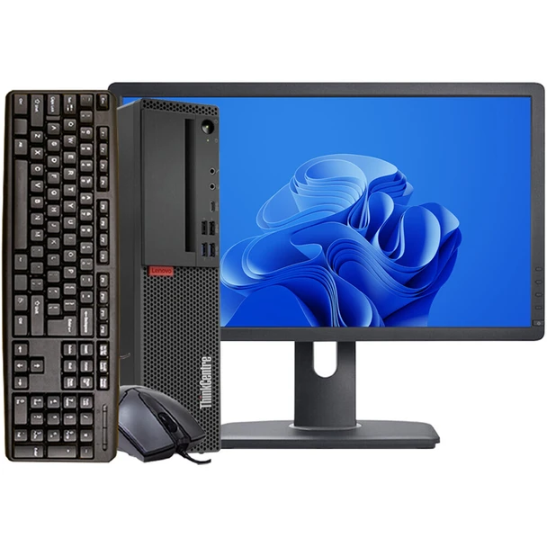 Lenovo ThinkCentre M720s SFF Intel i7 8th Gen 32GB RAM 1TB SSD 24in LCD Windows 11 Pro Wi-Fi, DVD