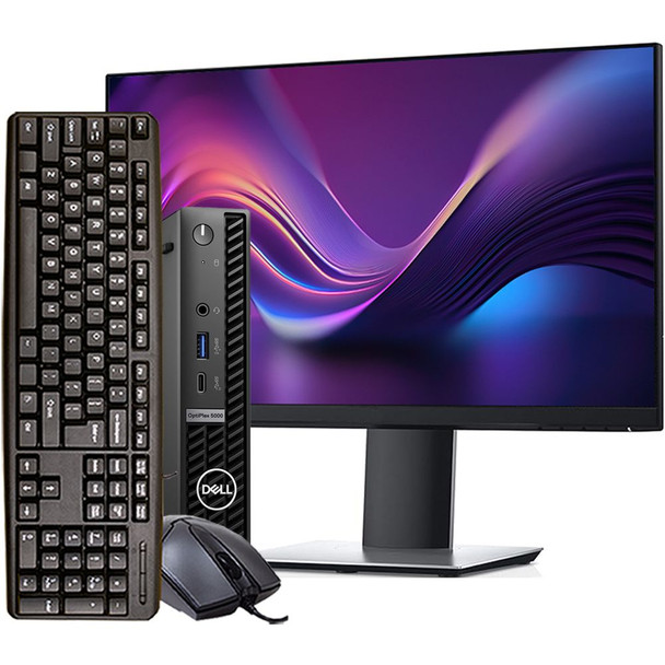 Dell OptiPlex 5000 Mini Pc Intel i5 12th Gen 16GB RAM 256GB SSD Windows 11 Pro | 24in LCD | Peripherals | AC Adapter