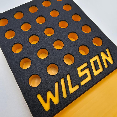 L.E. Wilson Reloading Tray with Bullet/Primer Cup .380" 25 Hole Black/Yellow