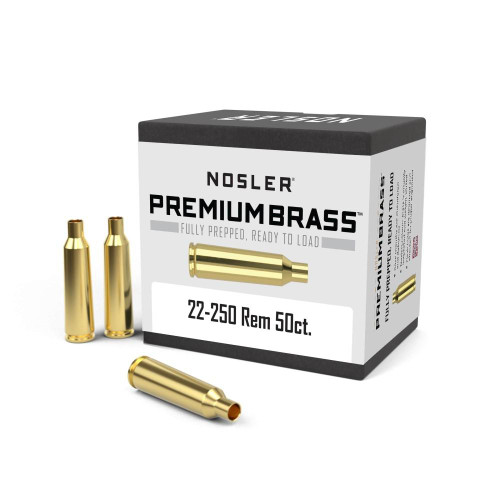 Nosler Unprimed Brass Rifle Cartridge Cases 50/ct .22-250 Rem