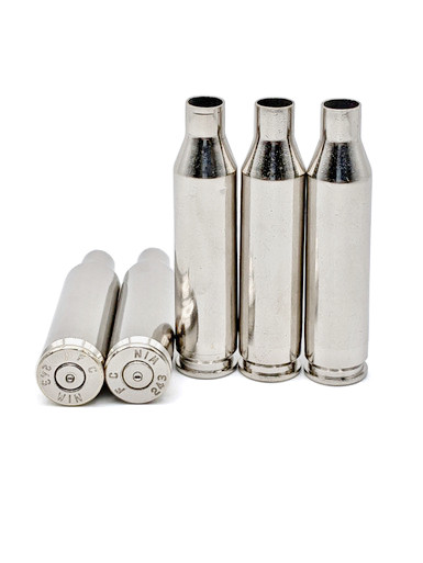 .243 Win Rifle Brass Case, Nickel Finish
