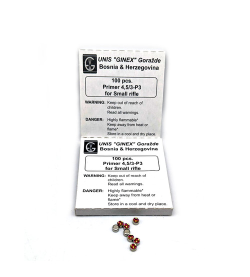 Unis Ginex Small Rifle Primers, Nickel Plated Cup