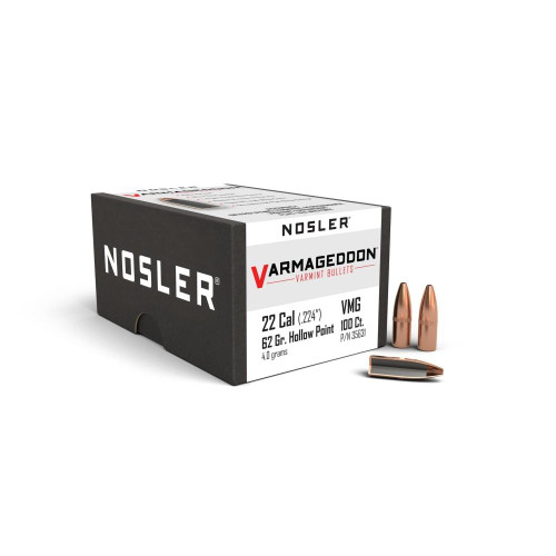 Nosler VarMageddon Bullets .22 cal .224" 62 gr FBHP 100/ct