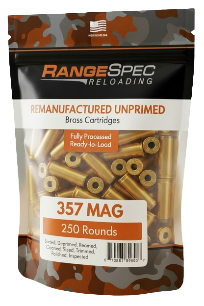 RangeSpec Reloading - .357 Mag Unprimed Processed Brass - 250PCS