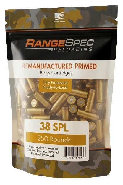 RangeSpec Reloading - .38 Special Primed Reman Brass - 250PCS