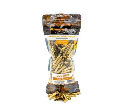 RangeSpec Reloading - .223 REM Primed Reman Brass - 250PCS