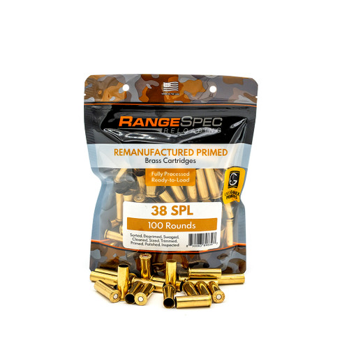 RangeSpec Reloading - .38 Special Primed Reman Brass - 100PCS