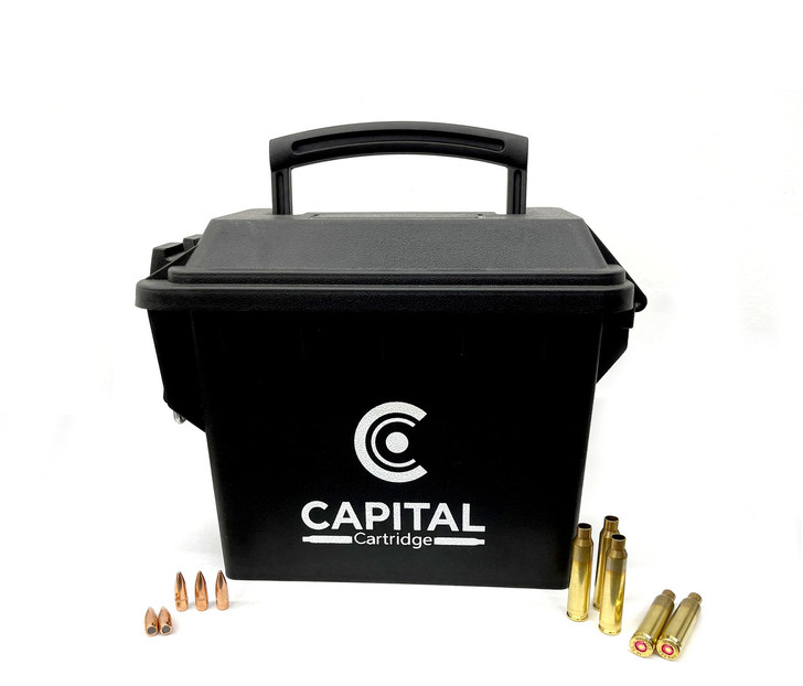 Capital Cartridge .223 - Processed Primed Brass and  55gr Projectiles (NOT AMMO) - 250pcs - FREE Ammo Can