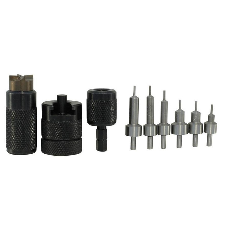 Lyman E-ZEE Trimmer Handgun Set & Pilots for 9mm .38 Spl .357 .40 S&W .44 Mag & 45 ACP
