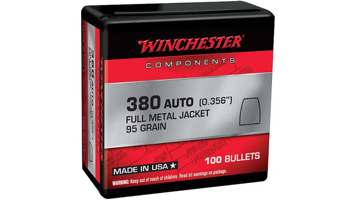 Winchester 380 ACP .356 Diameter - 95gr - Bullets - 100pcs