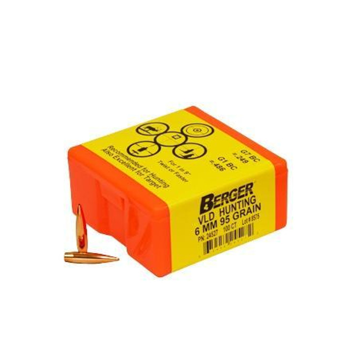 Berger Bullets | Match Grade Hunting | 6mm .243" 95 gr VLD HUNTER 100/box