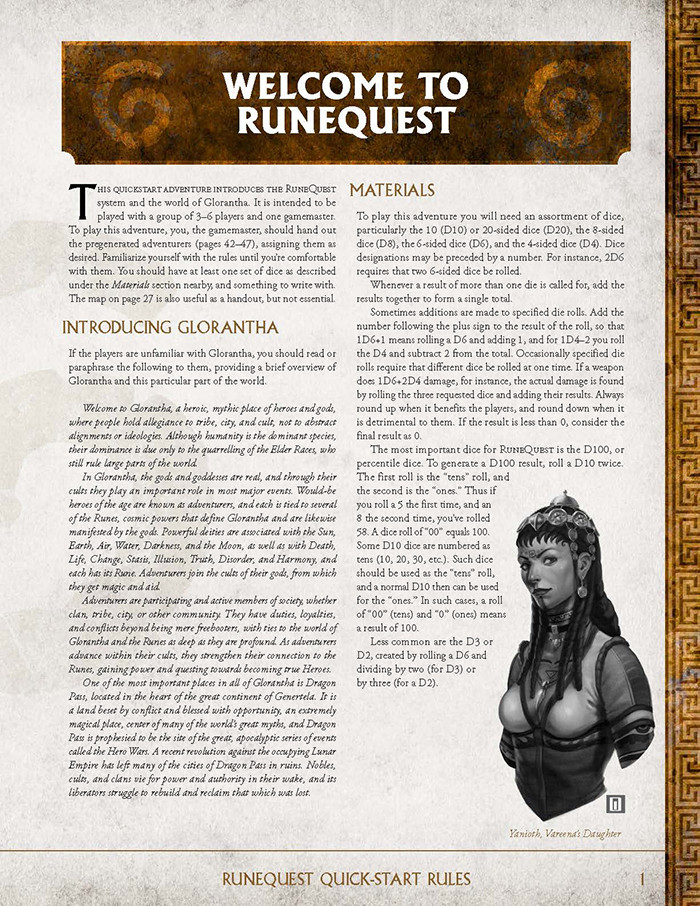 RuneQuest: Roleplaying in Glorantha Quickstart - Chaosium Inc.