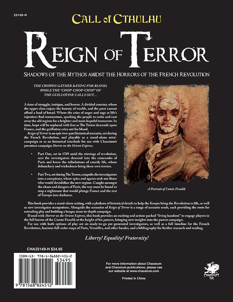 Reign of Terror - Hardcover - Chaosium Inc.