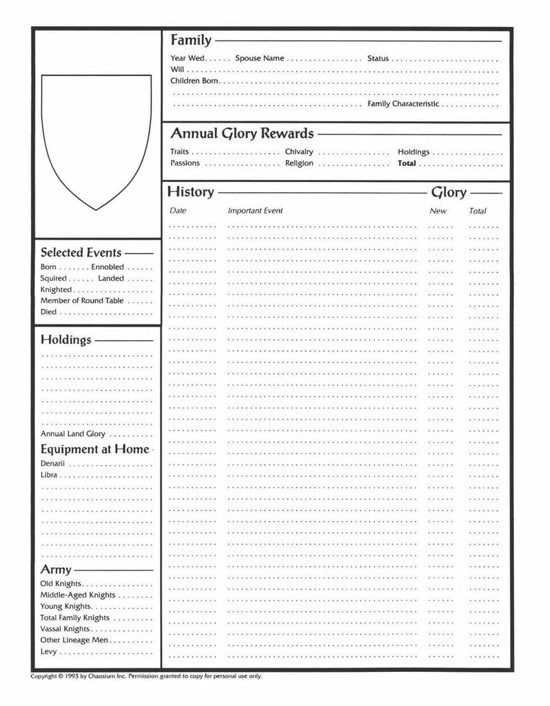King Arthur Pendragon Core Rule Book - 4th Edition- PDF