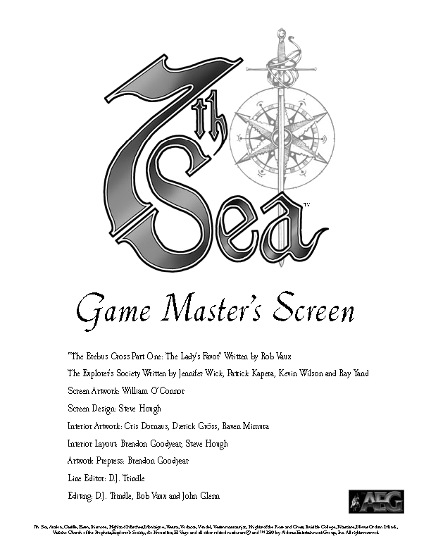 7th Sea Game Master's Screen PDF Chaosium Inc.
