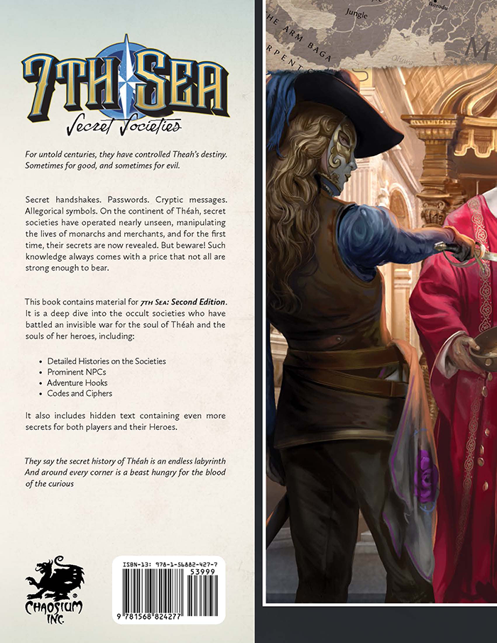 7th Sea - Secret Societies - Hardcover - Chaosium Inc.