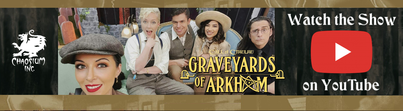 Binge watch our latest Call of Cthulhu blockbuster actual play today: Graveyards of Arkham! 