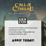Run Call of Cthulhu for Chaosium at Gen Con!