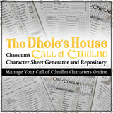 ​Create, store, and manage your Call of Cthulhu characters for free online with The Dhole's House!