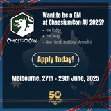 Interested in running games at Chaosium Con Australia 2025? Apply now!