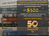 Get $500 worth of Chaosium products for free in our 50th Anniversary Convention Support Pack