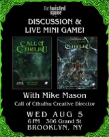 Join Call of Cthulhu's Mike Mason at The Twisted Spine in New York (August 5th)
