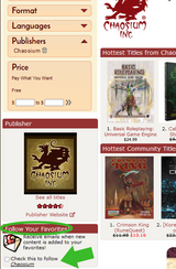 ​Following Chaosium on DriveThruRPG has never been easier with Follow Your Favorites! 