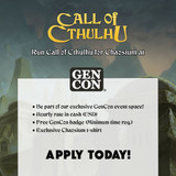 It's not too late to become an official GM for Chaosium at Gen Con – Already purchased a badge? You will be reimbursed!