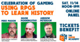 Mike Mason discussing Using RPGs to Learn History at The Game Academy's Online Convention, this Saturday (Nov 14)