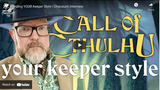 Chaosium Interviews: Finding your Keeper style, with Mike Mason