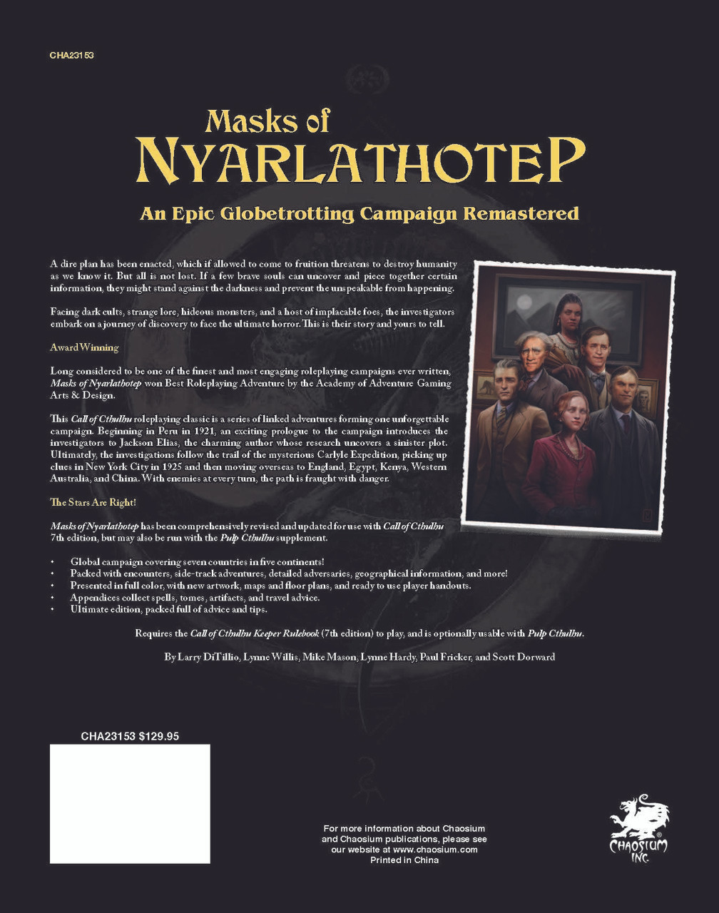 Masks of Nyarlathotep Slipcase Set Chaosium Inc.