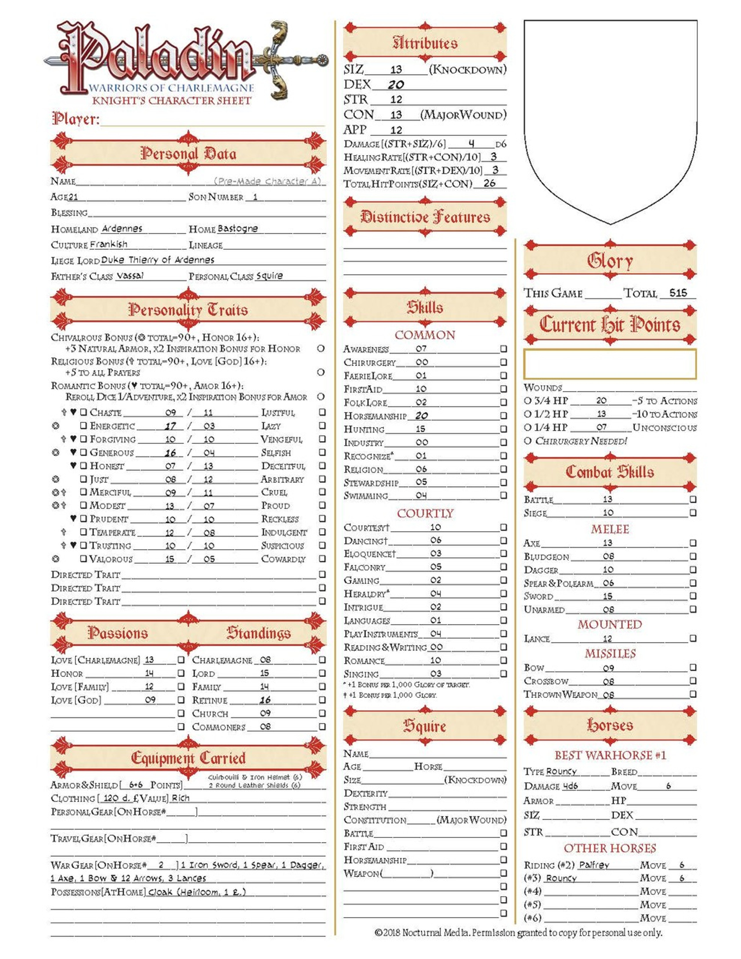 Paladin Core Rulebook Pdf Chaosium Inc 3211