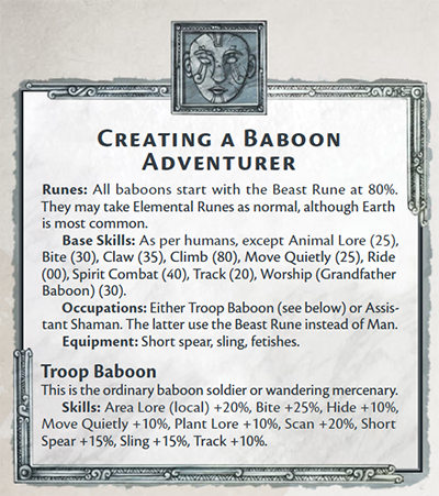 Creating a Baboon Adventurer