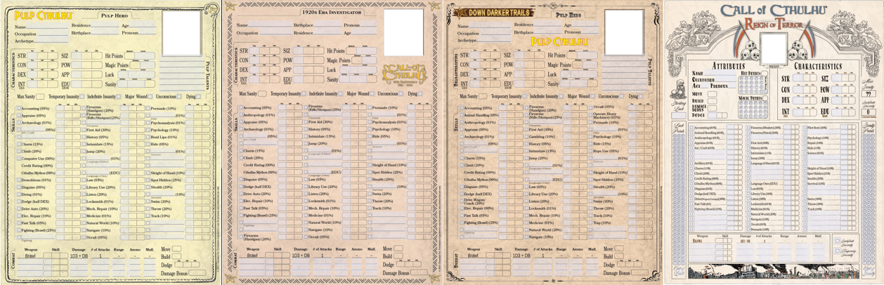 call of cthulhu 7th rpg character sheet