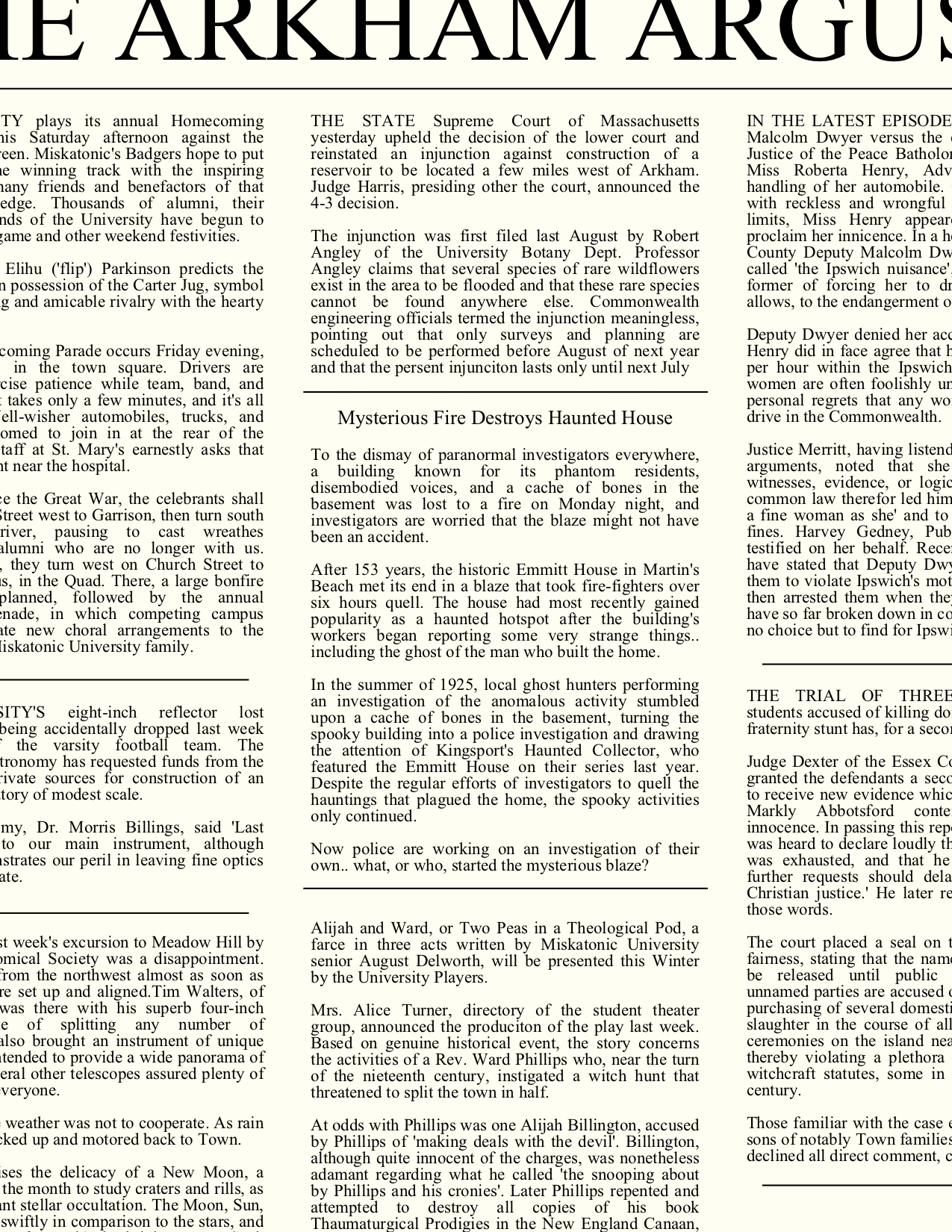 Check out the Call of Cthulhu Prop and Handout Generators at the Dhole