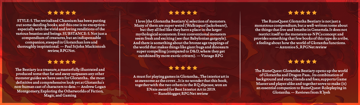 RQ Glorantha Bestiary Critics Reviews