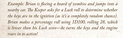 Rules Example of using luck