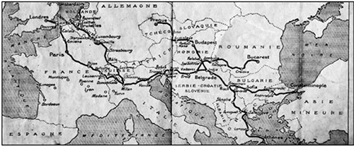 Mapa de rota de trem