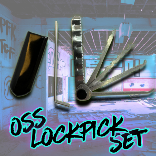 OSS LOCKPICK SET, SERE, SERE Gear, Survival Kit, Urban Survival, Tactical, Tactical Gear, Lockpick Kit, Escape and Evasion Tools, Evasion Tools, Black Triangle OSS LOCKPICK SET, LOCKPICK KEYS, military, low visibility, EDC, everyday carry