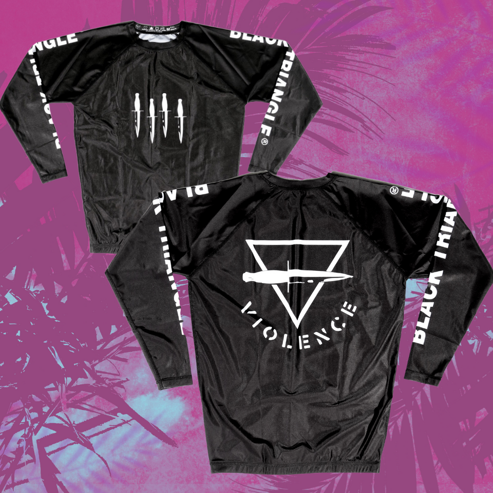 BLACK TRIANGLE SHORT SLEEVE RASH GUARDS
