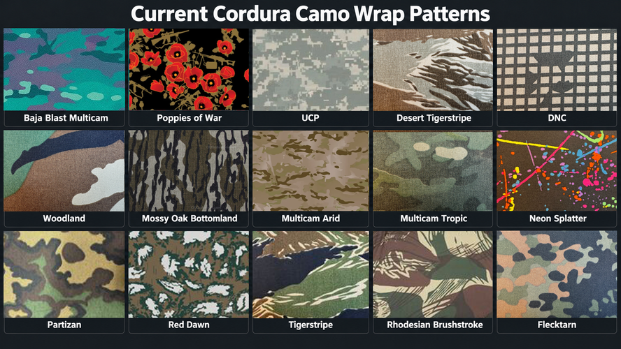 Our Current Cordura Camo Wrap Patterns